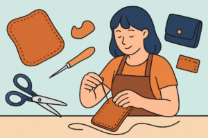 Nahkatyön perusteet – työkalut, ompeleet ja viimeistely